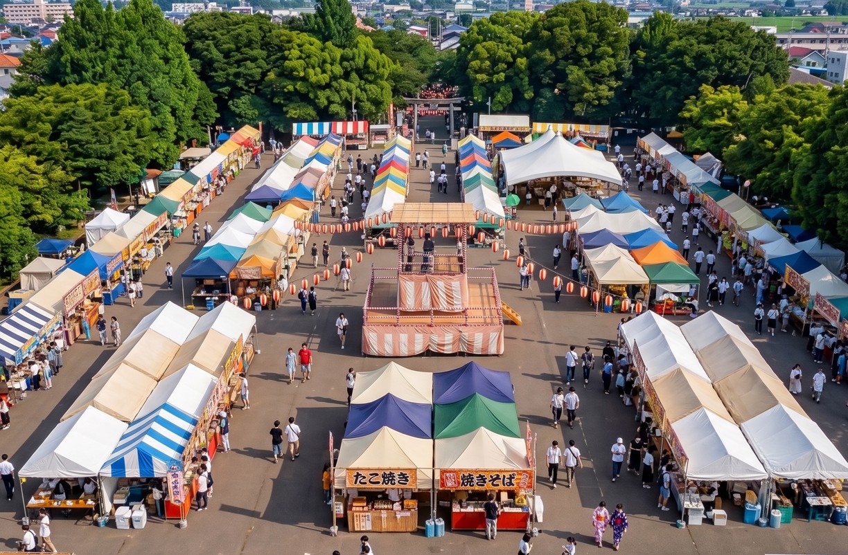 地域のお祭りでのドローン俯瞰映像活用
