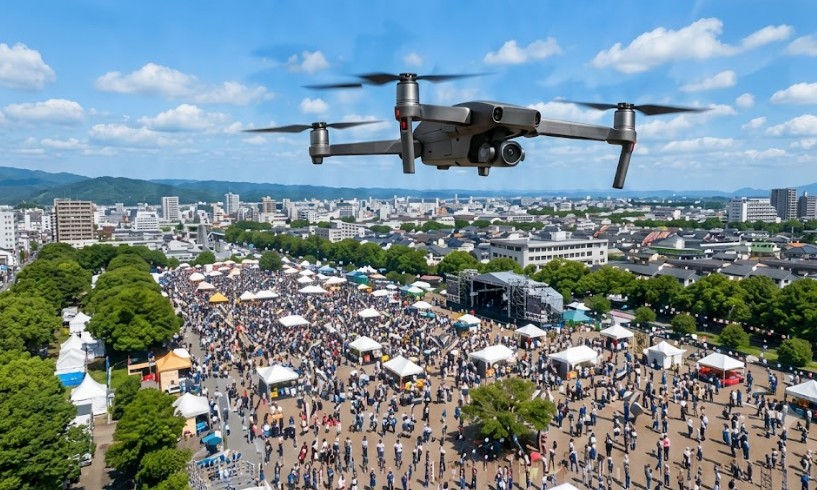 ドローンによるイベント会場のリアルタイム俯瞰映像サービス